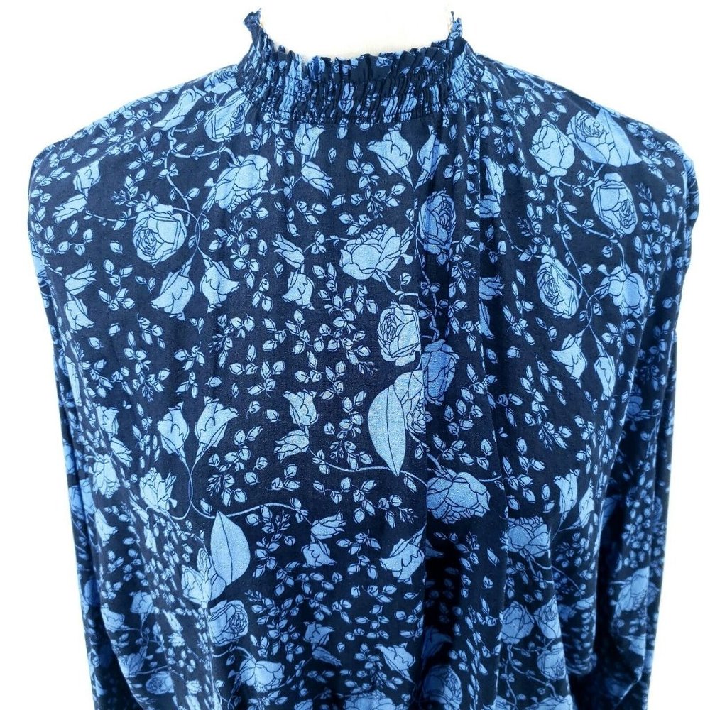 ANTHROPOLOGIE NUMPH Floral Flowy High Neck Shirt - Picture 2 of 8